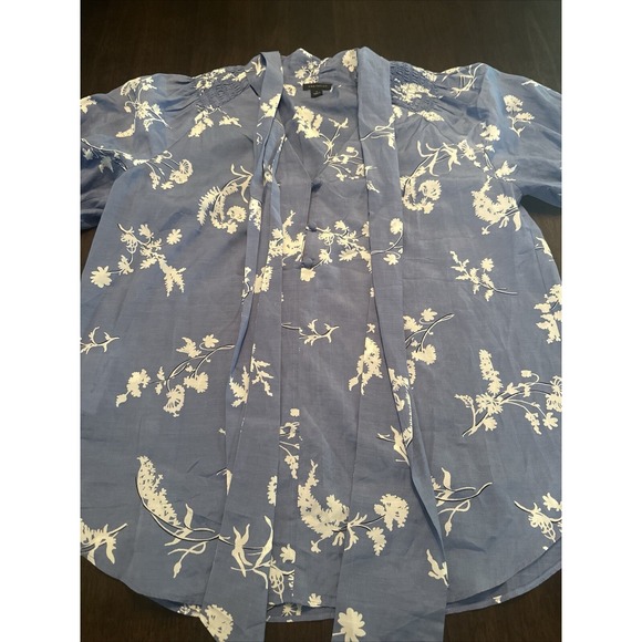 Ann Taylor Tops - Ann Taylor Floral Tie Neck Puff Sleeve Blouse Top Size S sample Blouse Tag
